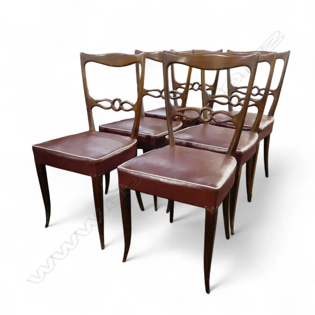 SET OF 6 ITALIAN MID CENTURY DINING CHAIRS Image 1++