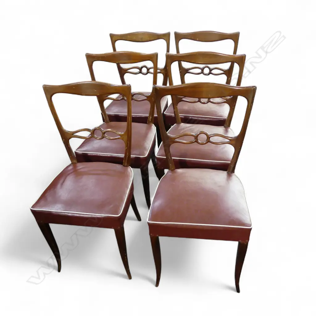 SET OF 6 ITALIAN MID CENTURY DINING CHAIRS Image 1++