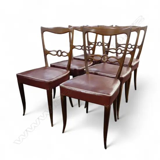 SET OF 6 ITALIAN MID CENTURY DINING CHAIRS