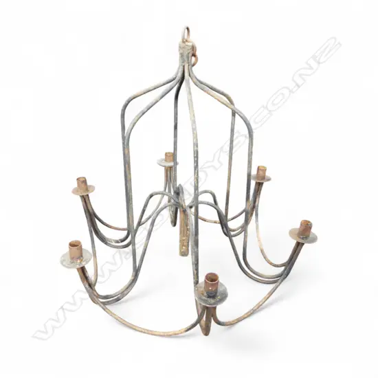 6 LIGHT METAL CANDLE CHANDELIER H.575mm