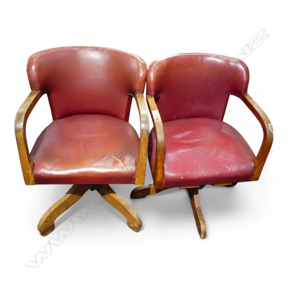 PR 'HILLCREST CHAIR ACTIONS' SWIVEL CHAIRS REPUTEDLY EX. MT. EDEN BOROUGH COUNCIL needs restoration Image 1++