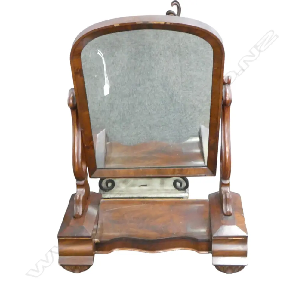 VICTORIAN MAHOGANY TABLE TOP SWING MIRROR H.835mm FAULTS Image 1++