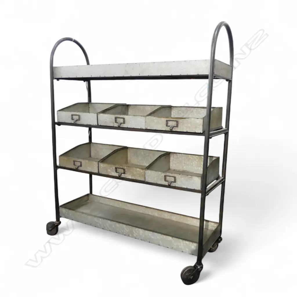 INDUSTRIAL SHELVING UNIT ON WHEELS 920x330x1160mm Image 1++