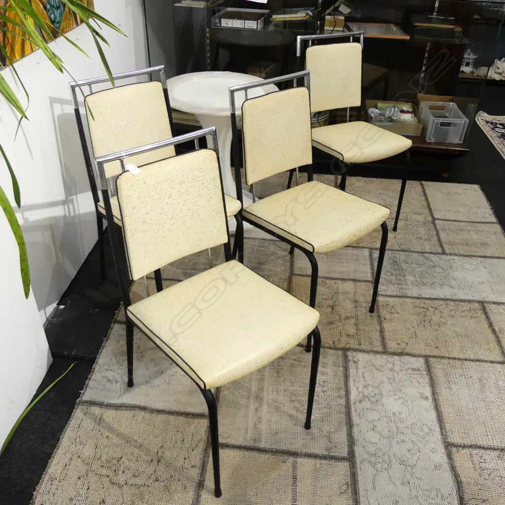 4 RETRO / MID CENTURY DINING CHAIRS BY 'CHROMASTER' AUCKLAND Image 1++