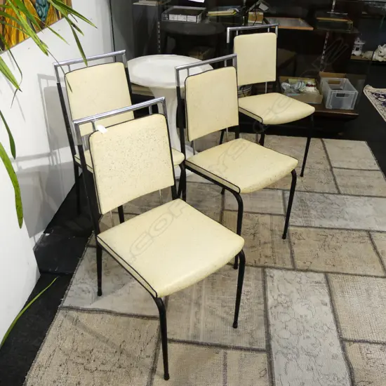 4 RETRO / MID CENTURY DINING CHAIRS BY 'CHROMASTER' AUCKLAND
