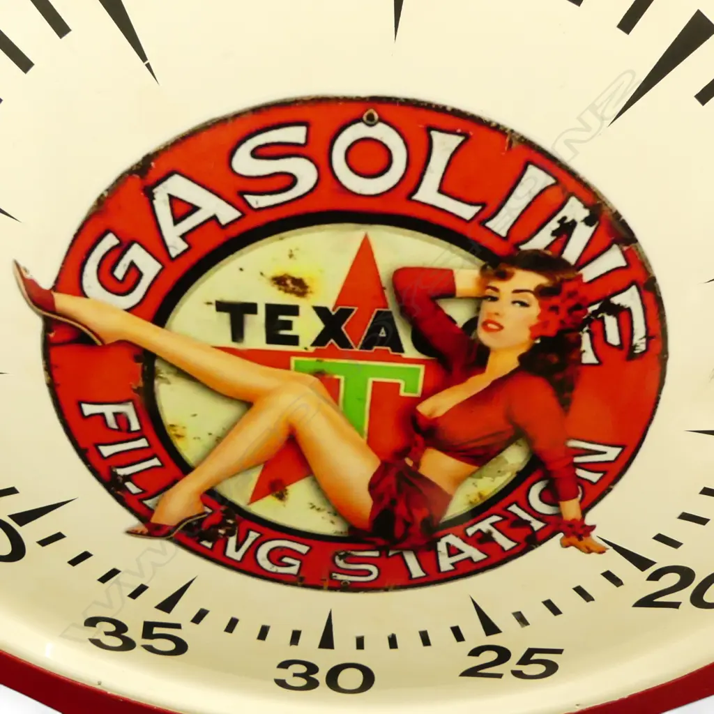 LARGE FIBREGLASS PLAQUE as a LARGE 'TEXAS GASOLINE FILLING STATION' CLOCK 1200 x 1200mm Image 1++