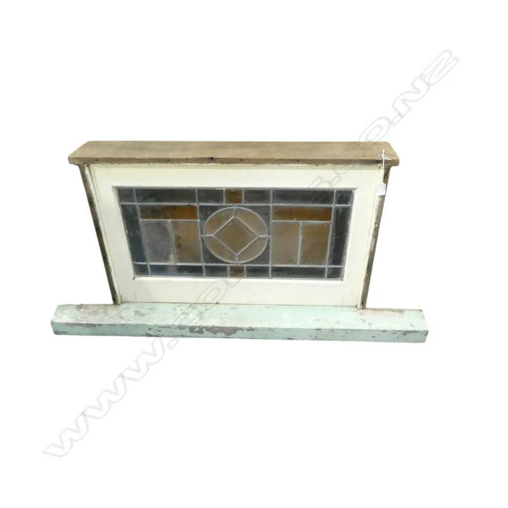 LEAD LIGHT WINDOW IN FRAME WITH SILL; FULL SIZE 1170x220x570mm WINDOW 650x300mm approx Image 1++
