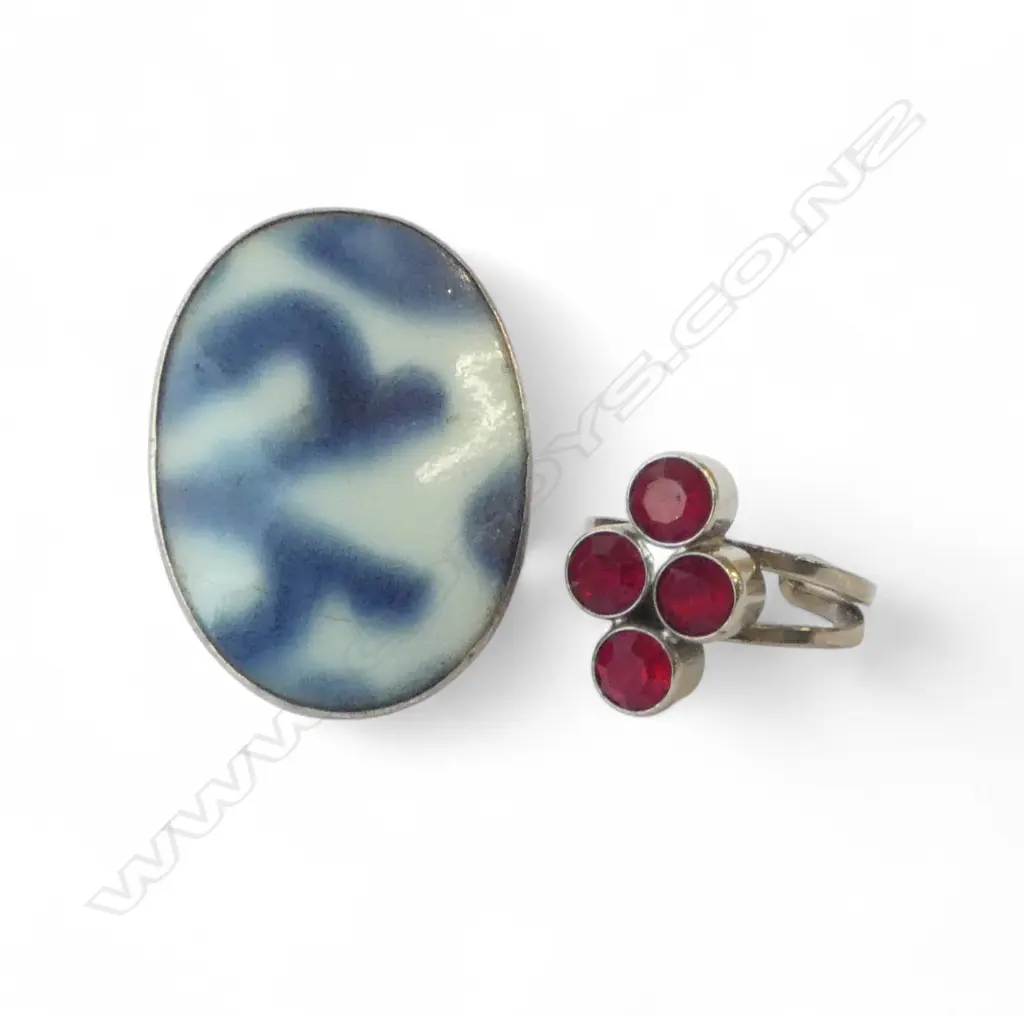 1x 925 SILVER RING size N & 1 COSTUME RING Image 1++