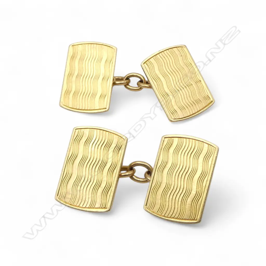 PR 18CT CUFFLINKS, 9.6gms Image 1++