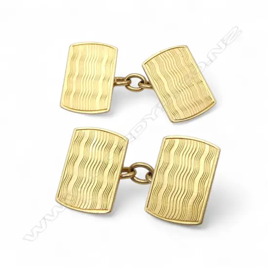 PR 18CT CUFFLINKS, 9.6gms
