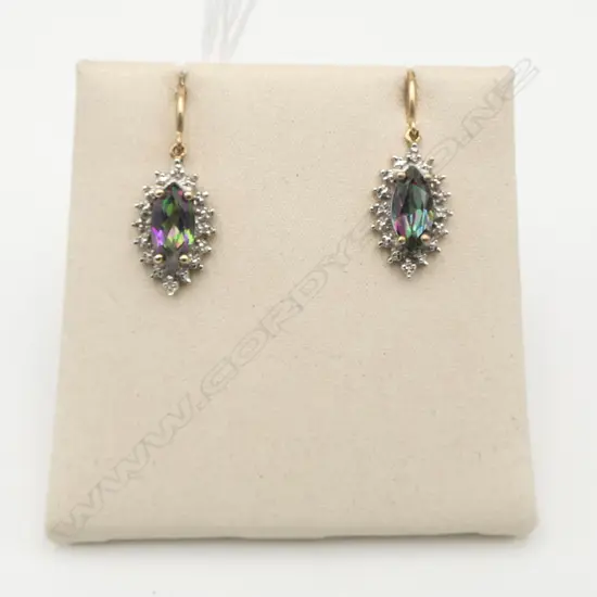 PR 9CT MYSTIC TOPAZ EARRINGS, 2.8gms