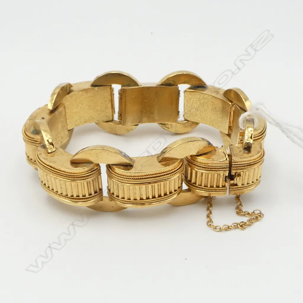 GOLD PLATED VICTORIAN STYLE BRACELET showing some wear Image 1++