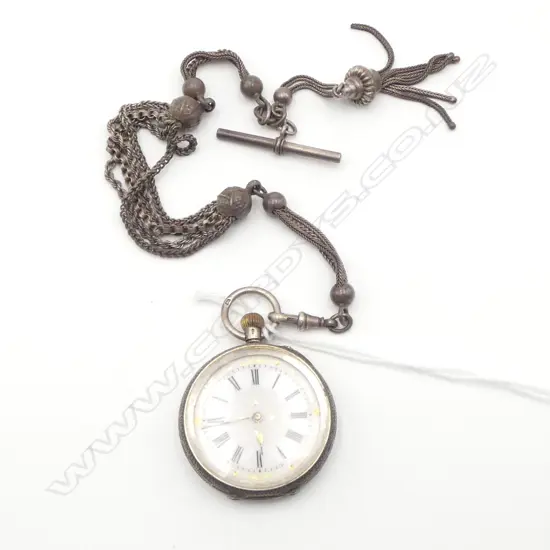 935 SILVER POCKET WATCH & CHAIN