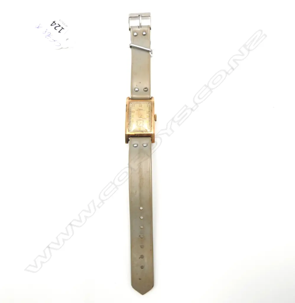 GENT'S 1930'S ART DECO 'Vulcain Chronometre' 14ct GOLD 'TANK' SHAPE WRISTWATCH 20gms total. running Image 1++