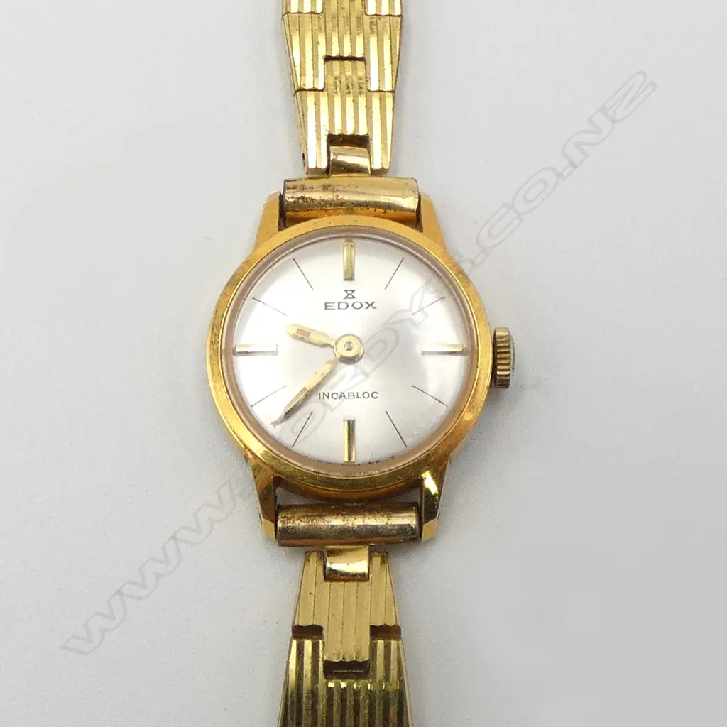 VINTAGE EDOX LADIES WRISTWATCH, SWISS MADE, ORIGINAL BOX, EXTRA LINKS  Image 1++