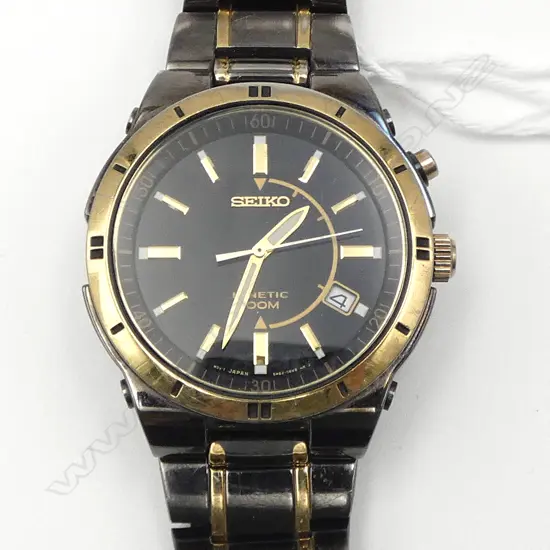 SEIKO KINETIC WRIST WATCH, SOME WEAR, RUNNING 