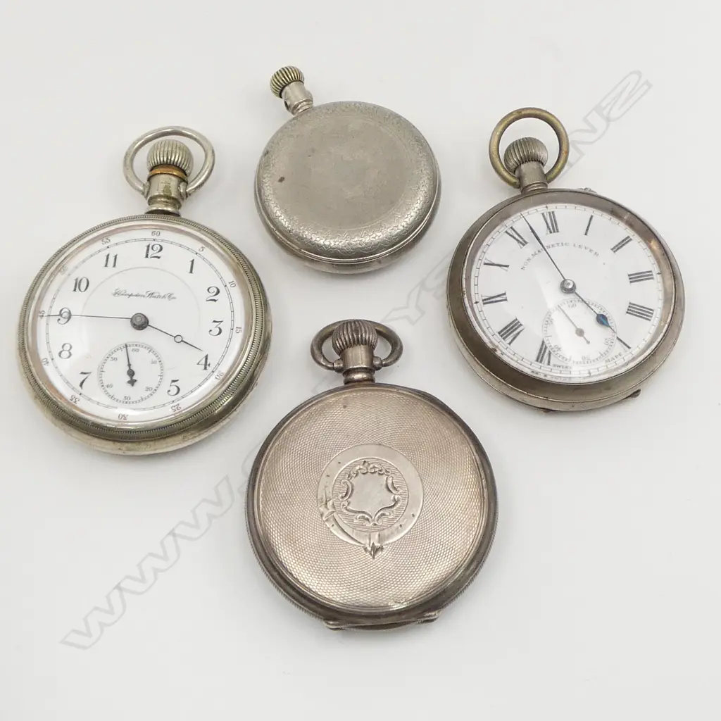 4 OLD POCKET WATCHES all open face Image 1++