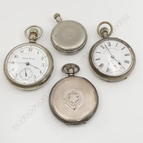 4 OLD POCKET WATCHES all open face