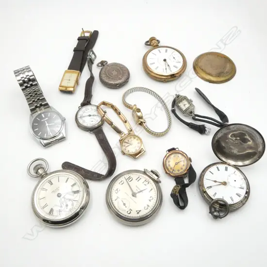 5 POCKET WATCHES + 7 WRIST WATCHES