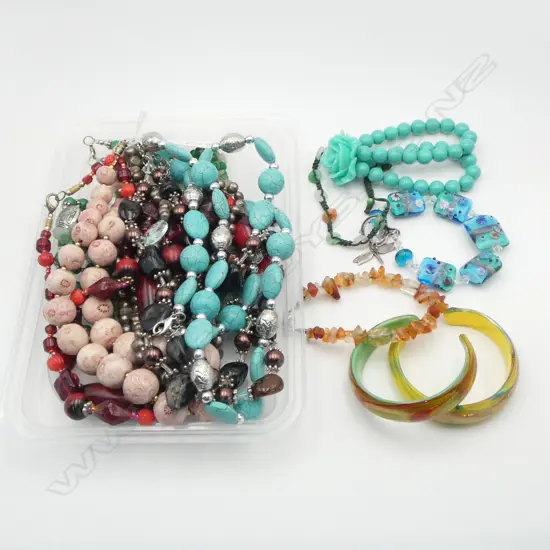 6 COSTUME NECKLACES & 6 COSTUME BRACELETS