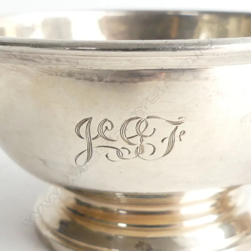 STG SILVER CREAM JUG & BOWL, B'HAM 1963 H.80mm, 162gms Image 1++