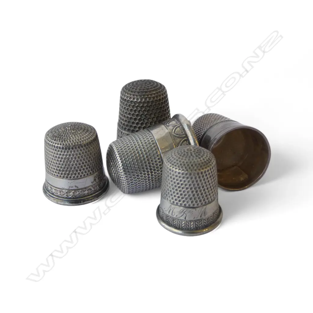 5 SILVER THIMBLES Image 1++