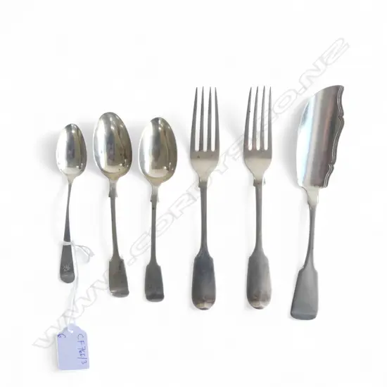 6 PCES STG SILVER CUTLERY INCL. PETER & ANNE BATEMAN TEASPOON, 211gms