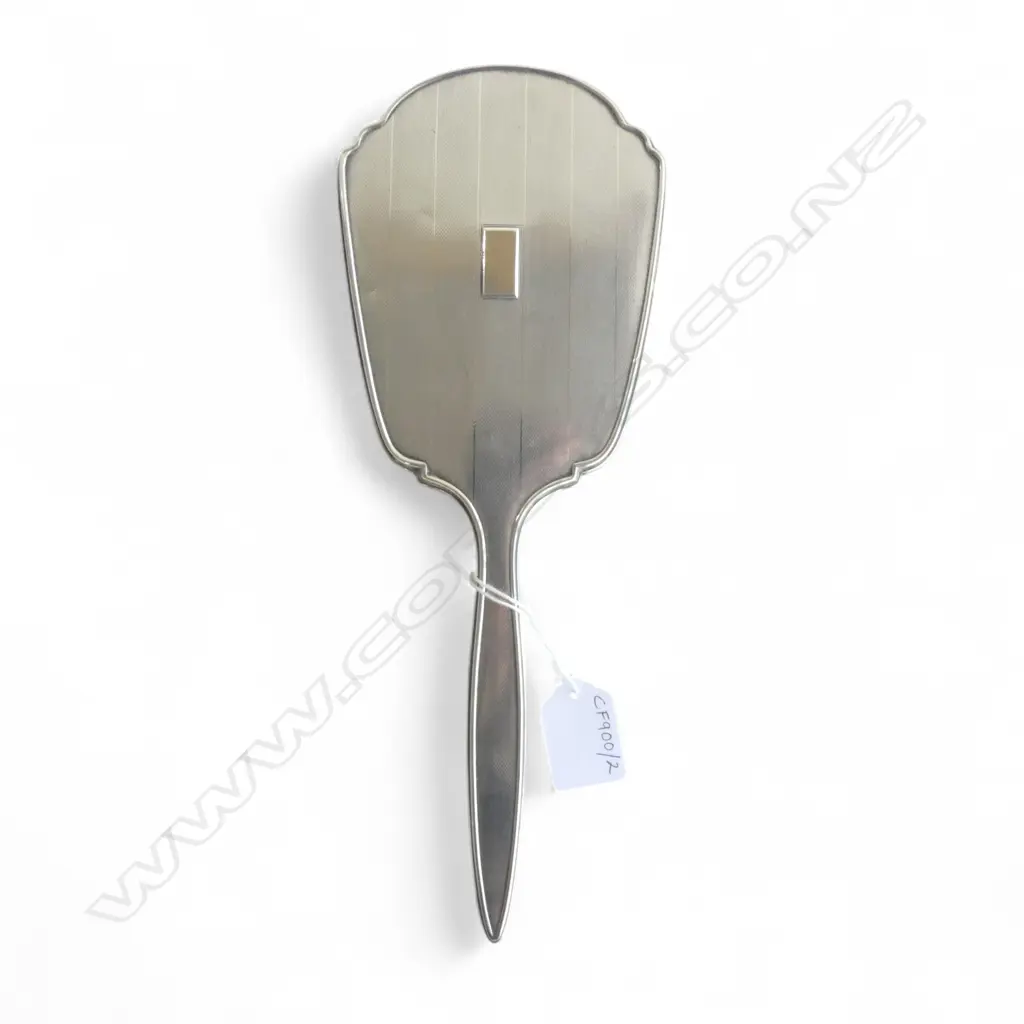 ART DECO STERLING SILVER HAND MIRROR BIRMINGHAM 1922, L.290MM SMALL DENTS Image 1++