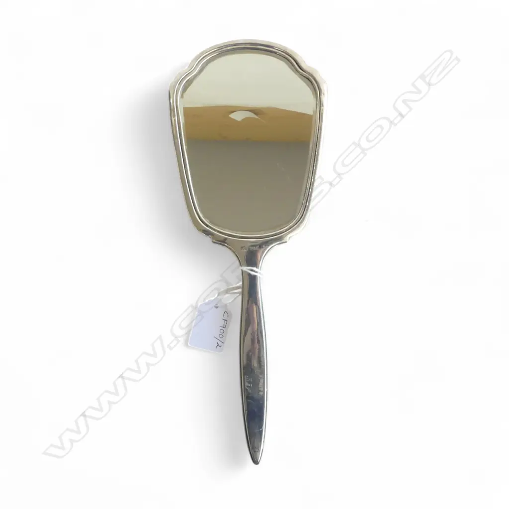 ART DECO STERLING SILVER HAND MIRROR BIRMINGHAM 1922, L.290MM SMALL DENTS Image 1++