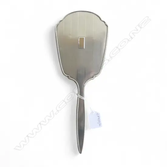 ART DECO STERLING SILVER HAND MIRROR BIRMINGHAM 1922, L.290MM SMALL DENTS
