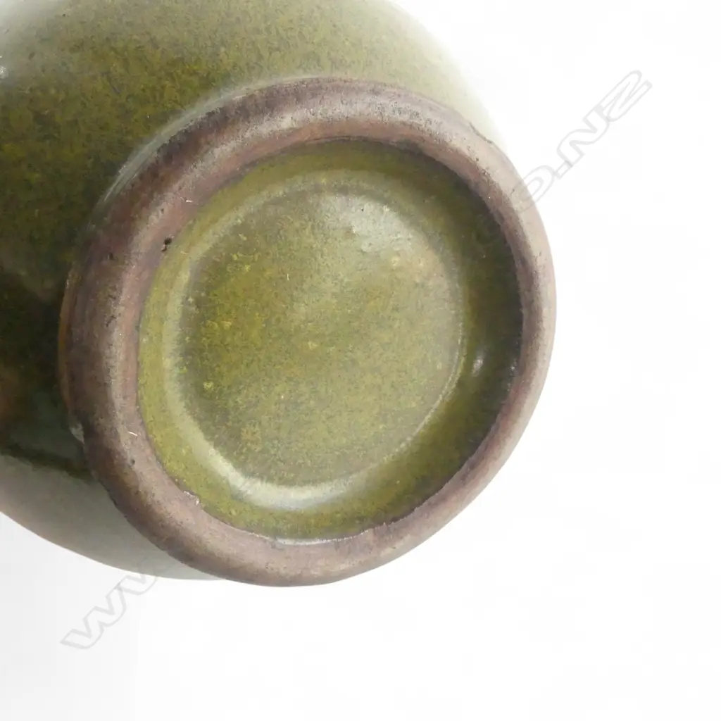 CHINESE OVOID SMALL VASE TEA DUST GLAZE H.160mm rim with repair Image 1++