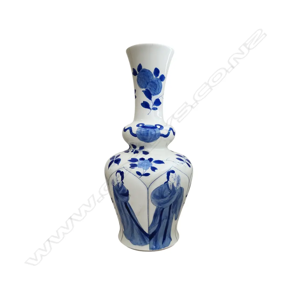 ORIENTAL B/W VASE H.300mm hairline Image 1++