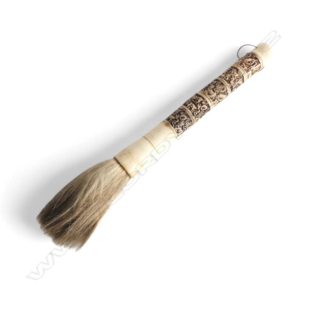 LARGE CARVED BONE CALLIGRAPHY BRUSH Image 1++