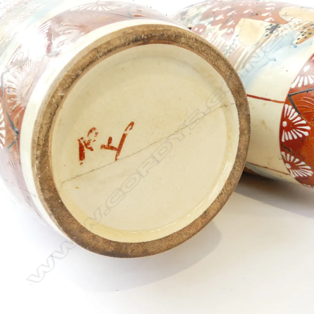 PR OF LARGE SATSUMA VASES 1 REPAIRED H460MM (From the Estate of Tommy Doyle) Image 1++