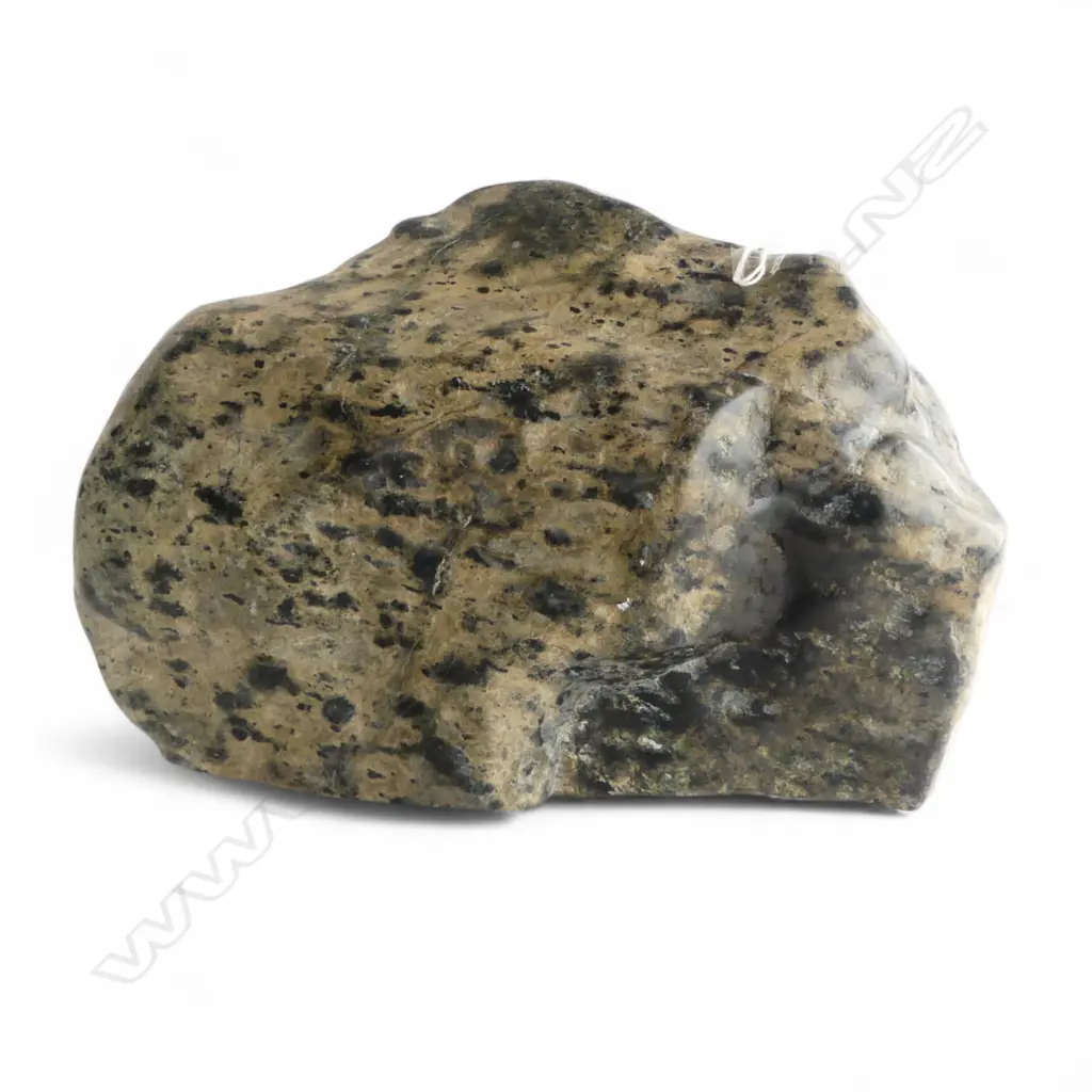 # Large Japanese suikseki bonseki (Nishiki stone) polished scholars rock. Mountainous form L.300mm. H.210mm. Image 1++
