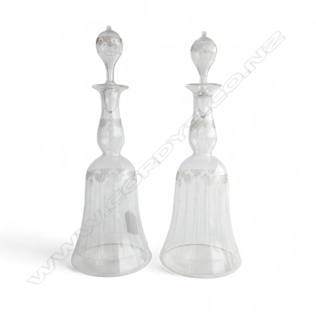 PR HAND BLOWN GLASS DECANTERS H.310mm signature to base Image 1++