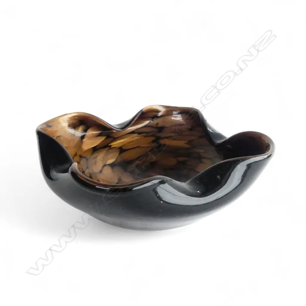 BLACK & GOLD MURANO BOWL 215mm dia Image 1++