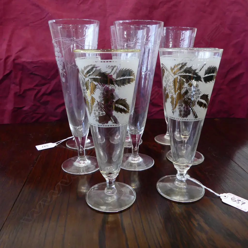 5 ETCHED GLASSES AND 3 OTHERS Image 1++