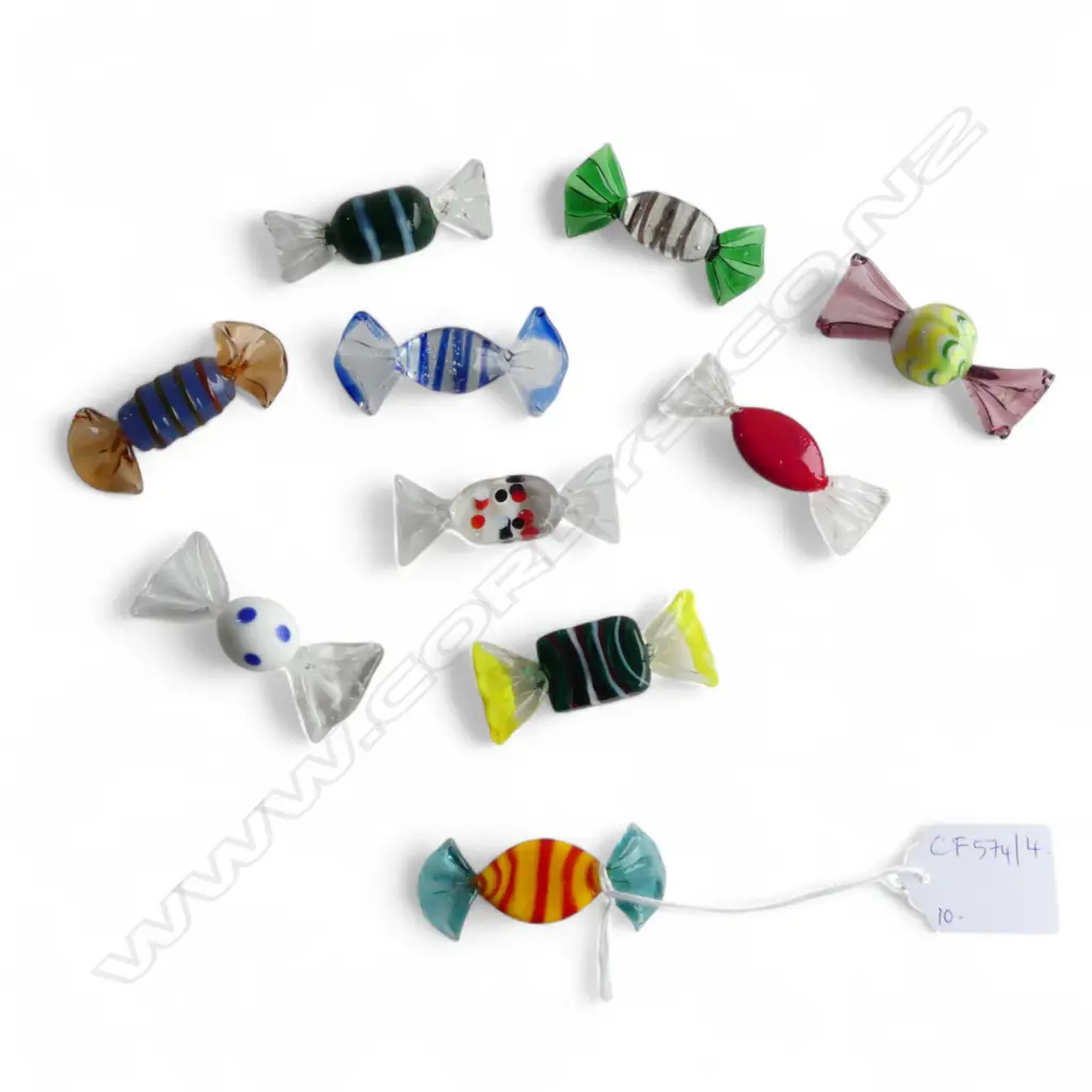 10 MURANO GLASS LOLLIES / SWEETS L.60mm Image 1++