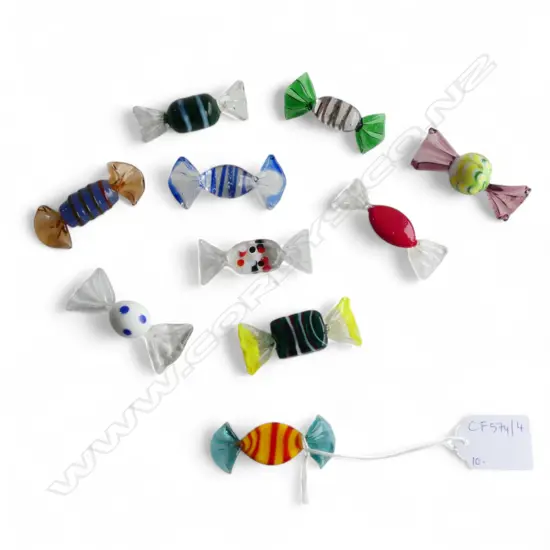 10 MURANO GLASS LOLLIES / SWEETS L.60mm