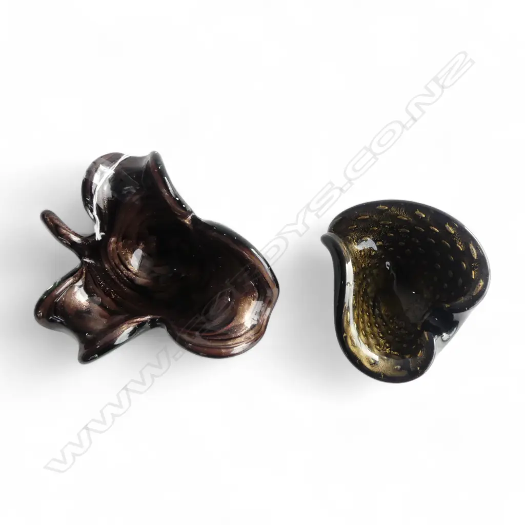 2 BLACK MURANO BOWLS W.175mm Image 1++