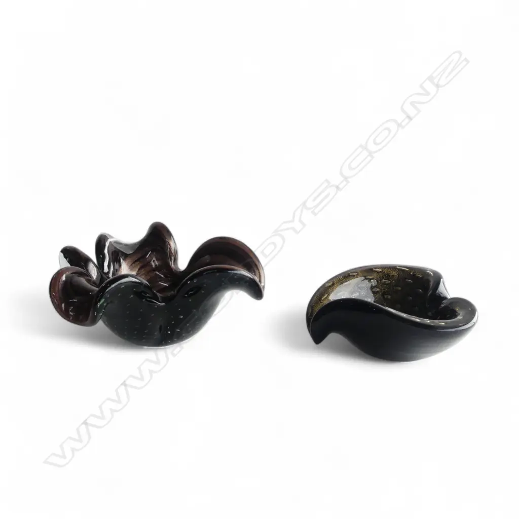 2 BLACK MURANO BOWLS W.175mm Image 1++
