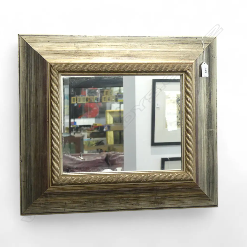 SILVER LEAF FRAMED MIRROR,490 X 430MM Image 1++