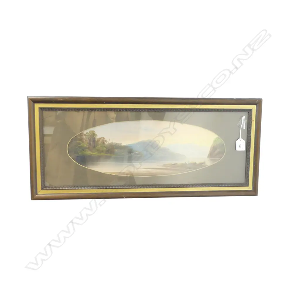 ARTIST UNKNOWN OIL ON BOARD FIORD INLET SCENE 165 X 460mm Image 1++