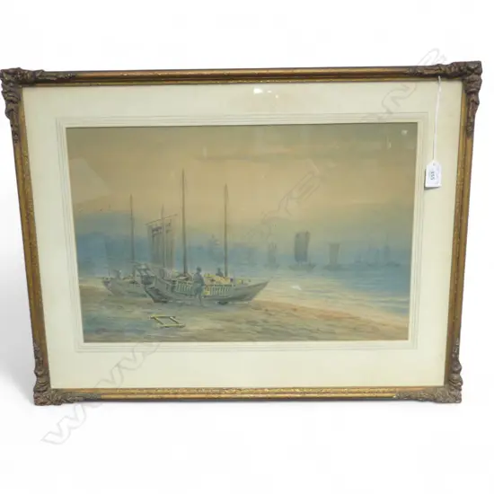 SIGNED WC, ORIENTAL JUNK BOATS, 315x485mm