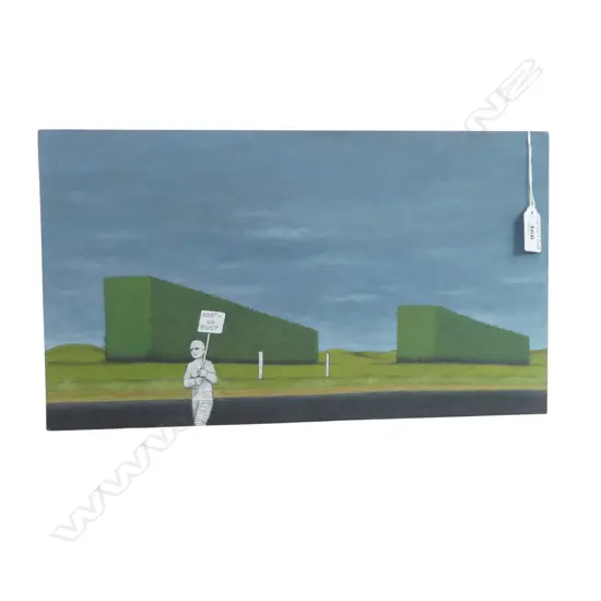 ROBERT SCOTT 'NORTH OR BUST' ACRYLIC ON BOARD 2012 225x395mm