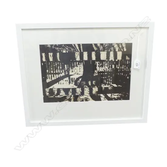 ARTIST UNKNOWN - VINTAGE SILVER GELATIN PRINT - MAORI CARVING IN SHADE OF TREE  240 X 360MM