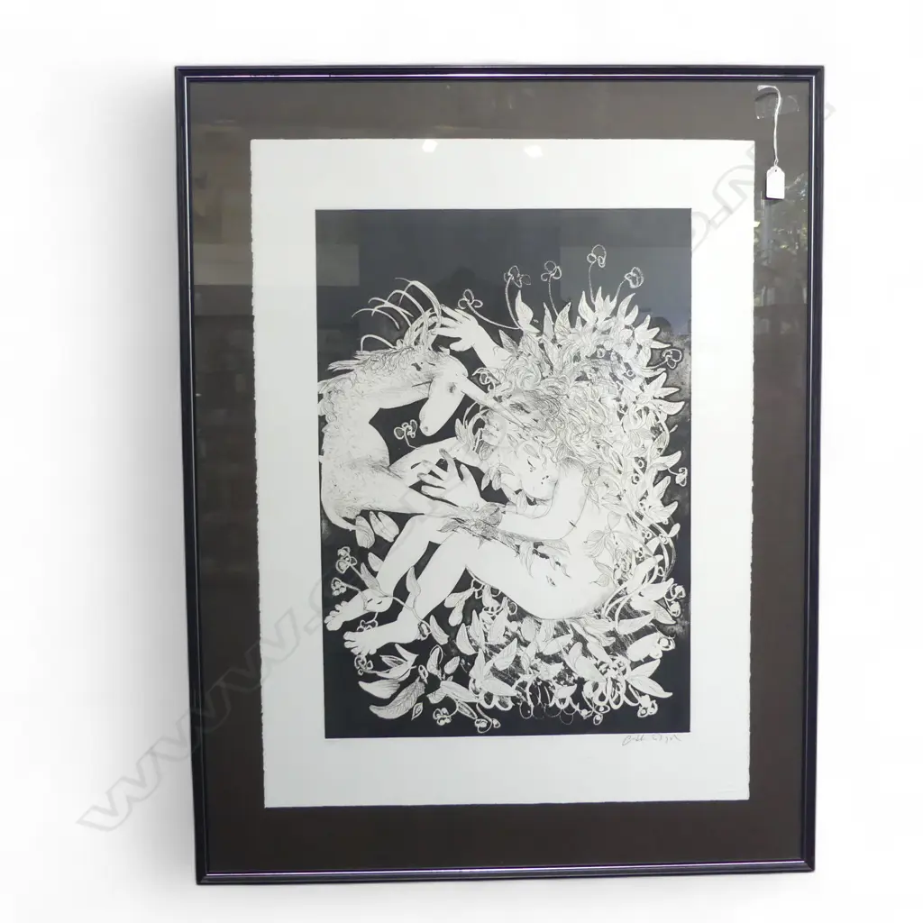 ARTHUR BOYD (1920-99) 'THE LADY AND THE UNICORN' ETCHING 73/82 765x565mm Image 1++