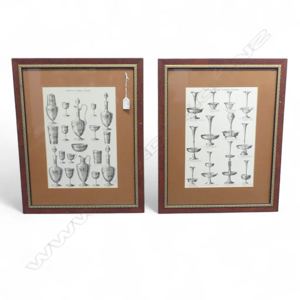 PR VINTAGE FRAMED PRINTS 'CYSTAL GLASS FLOWER STANDS' + OTHER FRAMED. 510 X 405mm Image 1++
