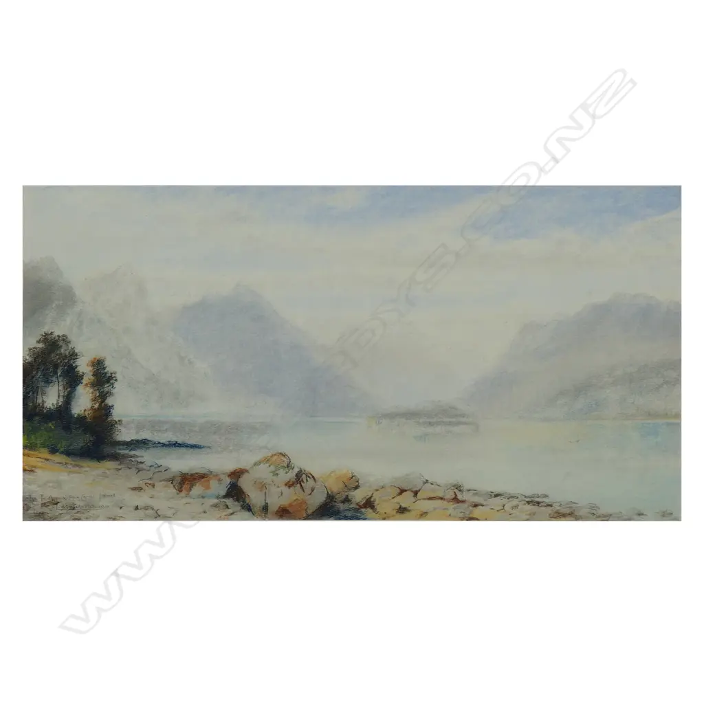 Laurence William Wilson (1850-1912) 'Lake Te Anau from Centre Island', Image 1++